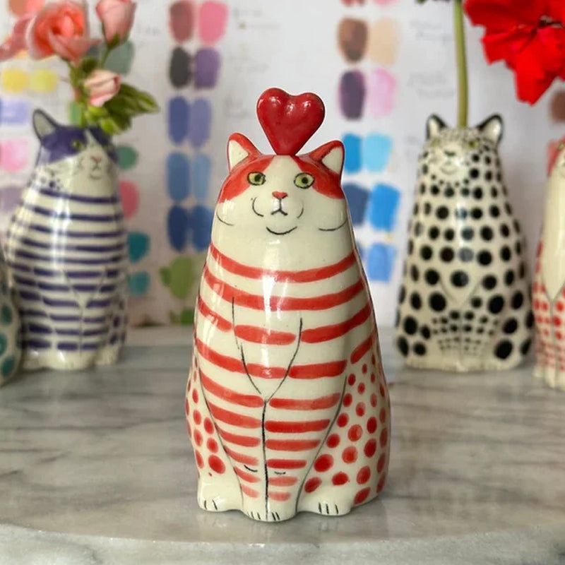 Polka Dot Cat Vase