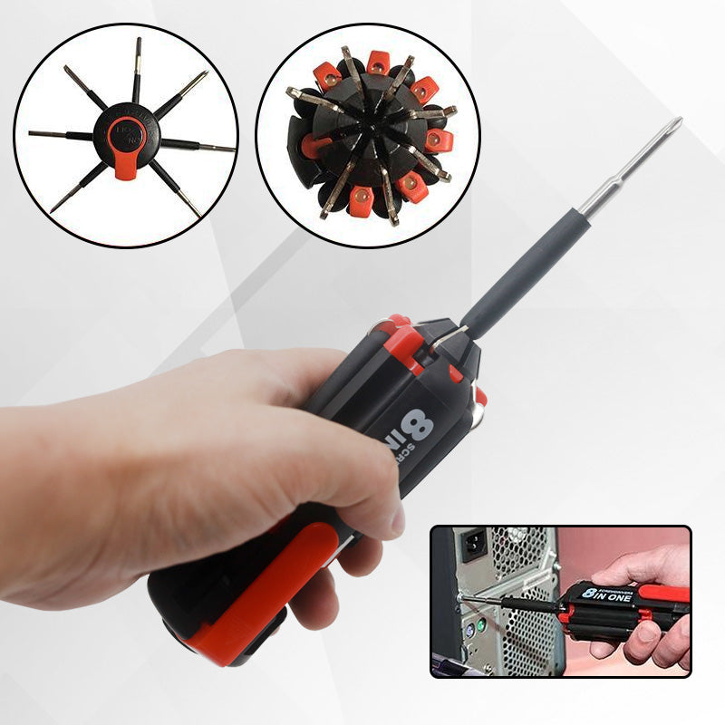 8 in 1 Screwdrivers with Worklight and Flashlight