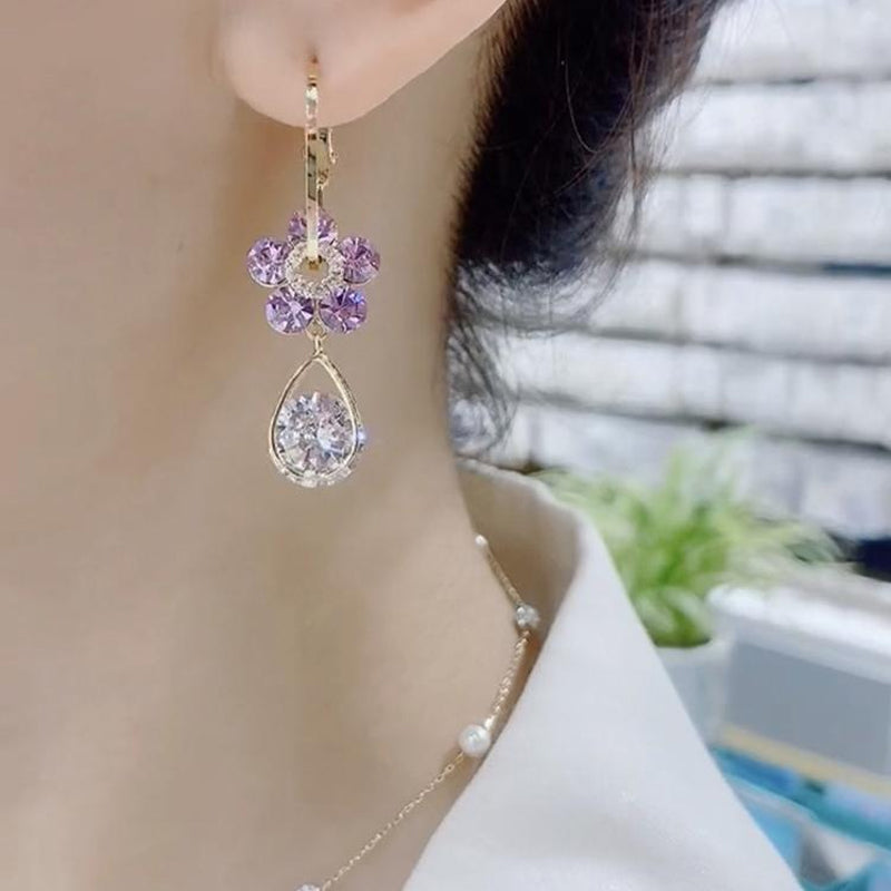 Fashion Flower Crystal Earrings