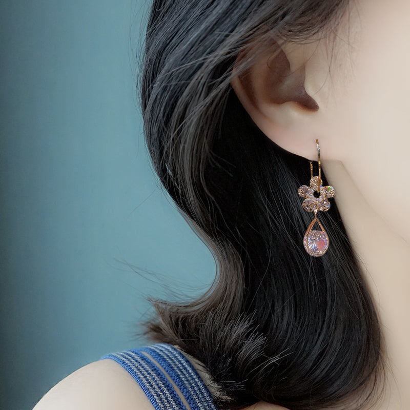 Fashion Flower Crystal Earrings