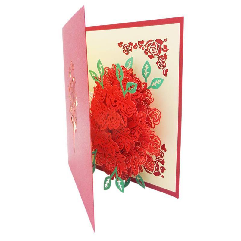 Rose Bouquet Pop-up Card