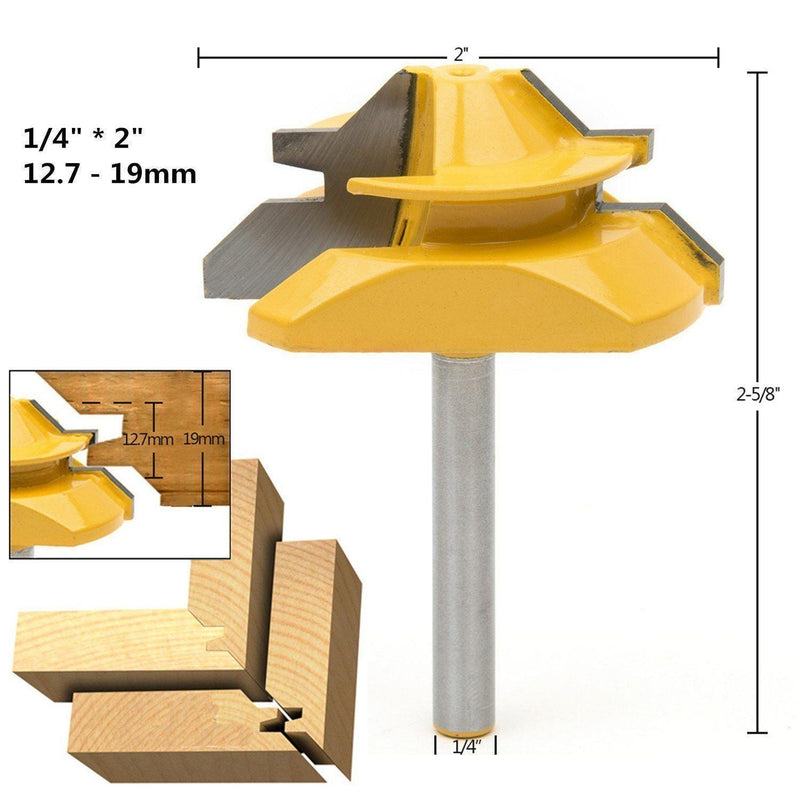 Domom 45 Degree Lock Mitre Router Bits