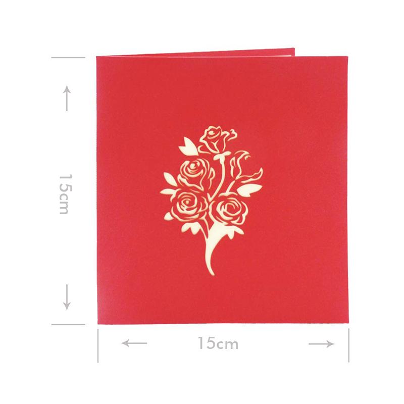 Rose Bouquet Pop-up Card