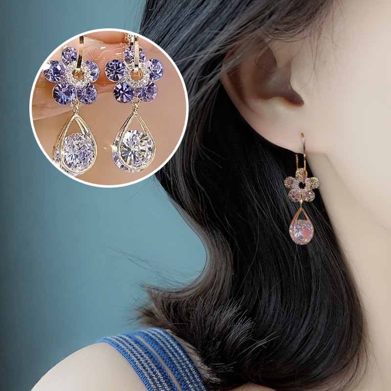 Fashion Flower Crystal Earrings